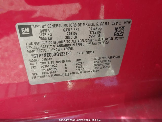 3GTP1NEC9GG122180 GMC Sierra 1500 Slt