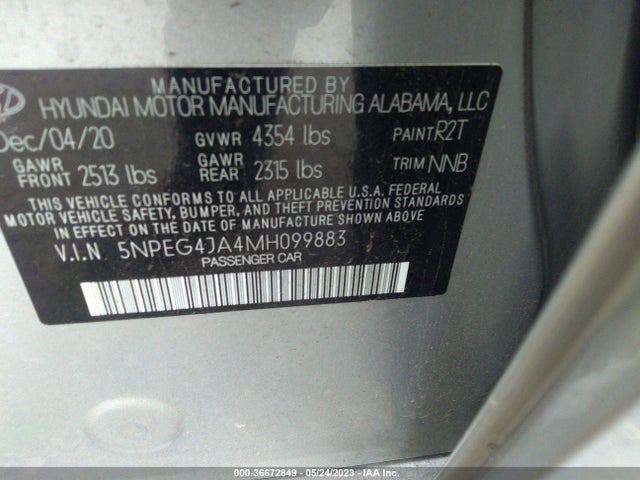 Hyundai SONATA SE 2021 5NPEG4JA4MH099883 Image 11