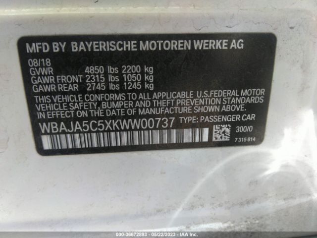 WBAJA5C5XKWW00737 BMW 5 Series 530i
