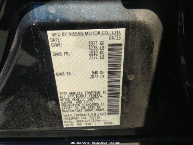 1N4AL3AP0GN358260 Nissan Altima 2.5 S