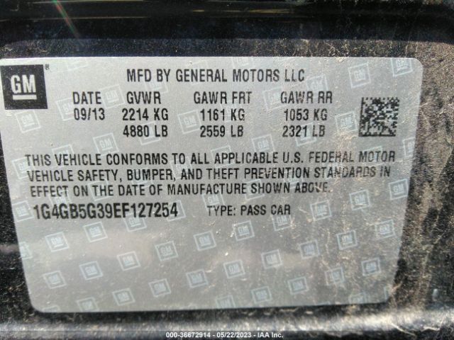 1G4GB5G39EF127254 Buick Lacrosse Leather
