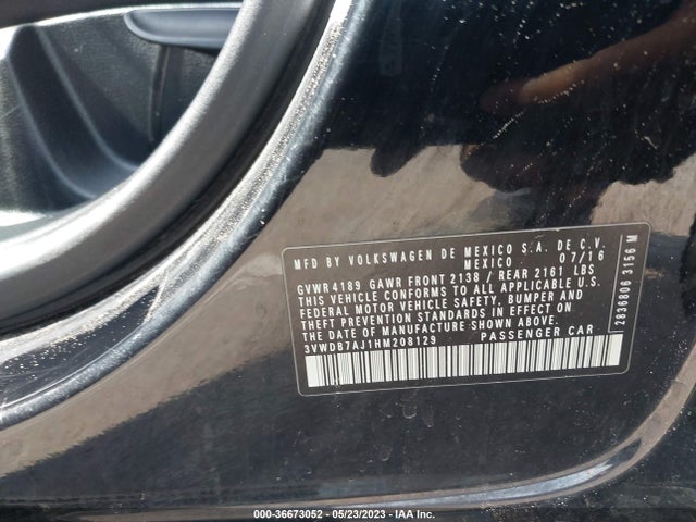 3VWDB7AJ1HM208129 Volkswagen Jetta 1.4t Se