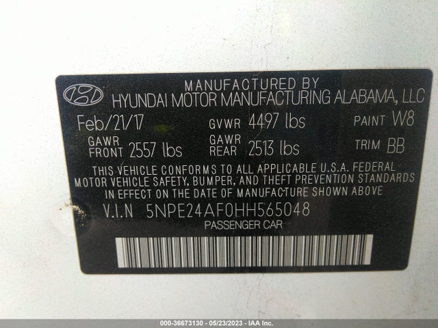 Hyundai SONATA SE 2017 5NPE24AF0HH565048 Image 10
