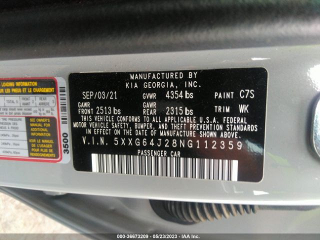 5XXG64J28NG112359 KIA K5 Gt-line