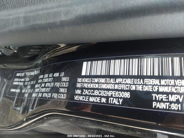 ZACCJBCB2HPE63086 Jeep Renegade Trailhawk