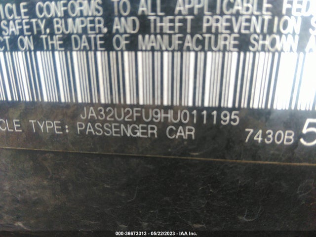JA32U2FU9HU011195 Mitsubishi Lancer Es/le