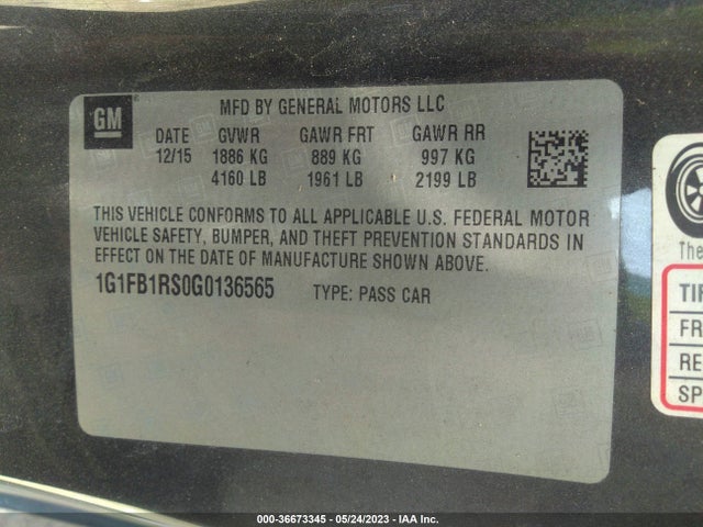 Chevrolet Camaro 1lt 2016 1G1FB1RS0G0136565 Image 9