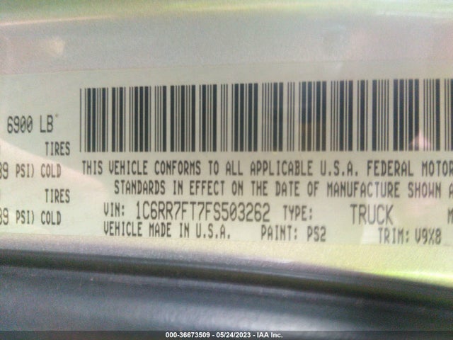 1C6RR7FT7FS503262 RAM 1500 Express