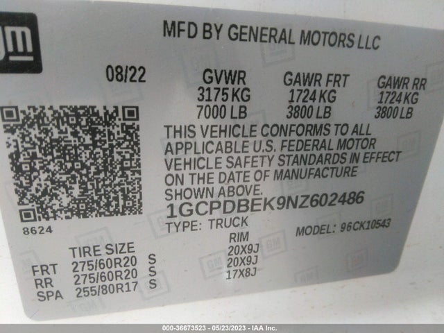 Chevrolet Silverado 1500 Custom 2022 1GCPDBEK9NZ602486 Image 9