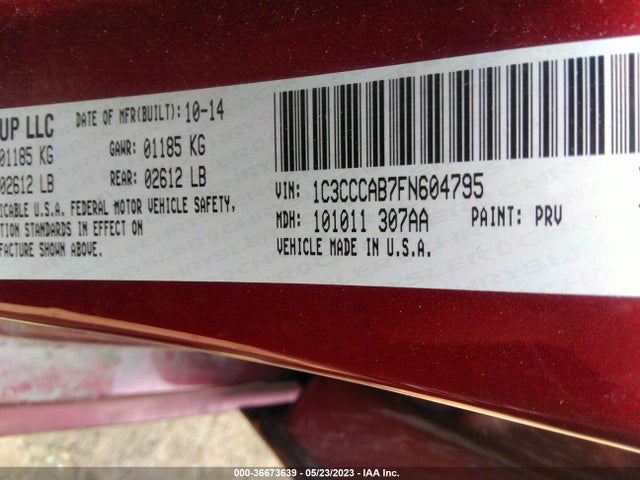 1C3CCCAB7FN604795 Chrysler 200 Limited