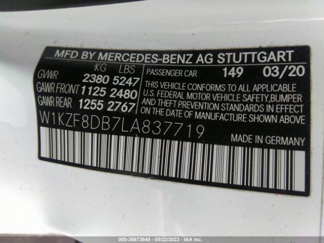 W1KZF8DB7LA837719 Mercedes-Benz E-class E 350