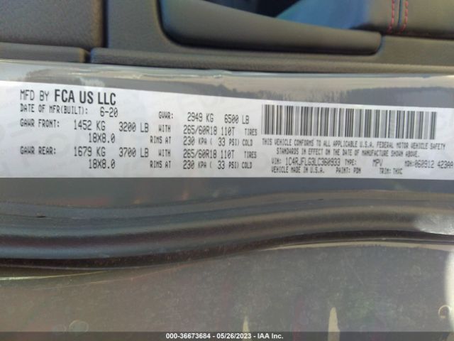 1C4RJFLG3LC360933 Jeep Grand Cherokee Trailhawk