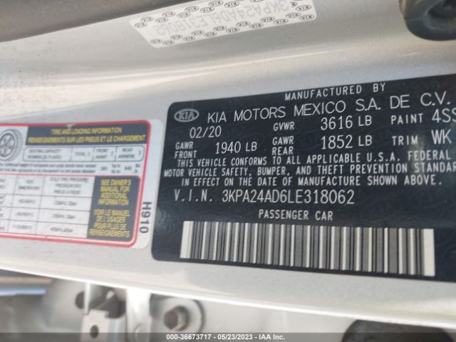 3KPA24AD6LE318062 KIA RIO S