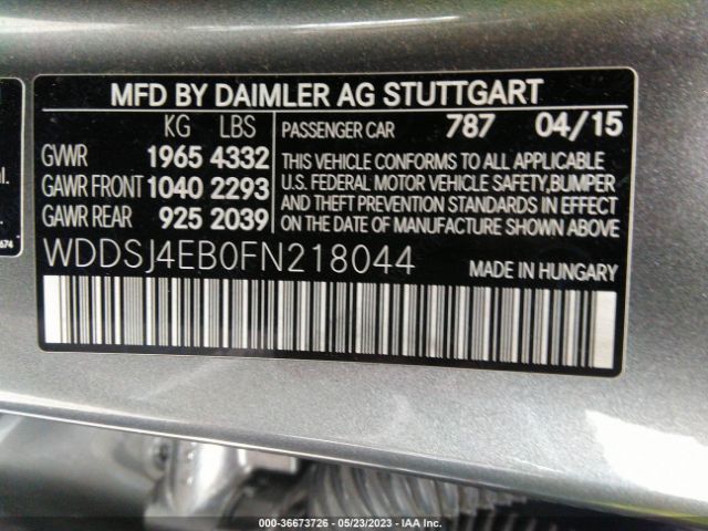 WDDSJ4EB0FN218044 Mercedes-Benz Cla-class Cla 250