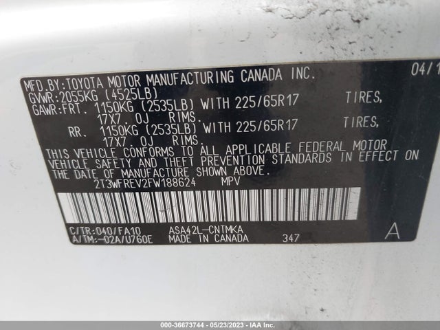 Toyota Rav4 Xle 2015 2T3WFREV2FW188624 Image 11