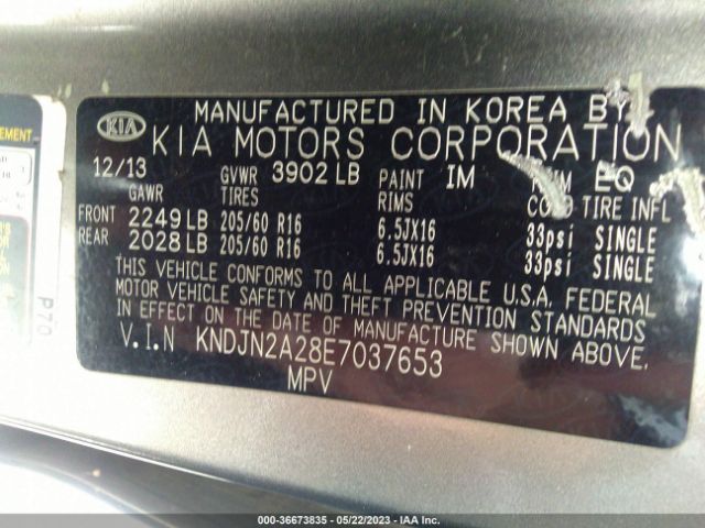 KNDJN2A28E7037653 KIA Soul Base