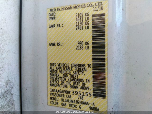 1N4AA6AP6HC395155 Nissan Maxima Platinum