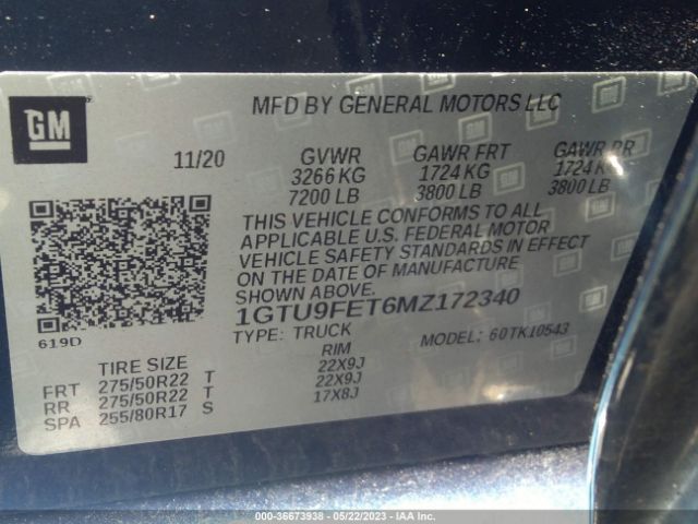 1GTU9FET6MZ172340 GMC Sierra 1500 Denali