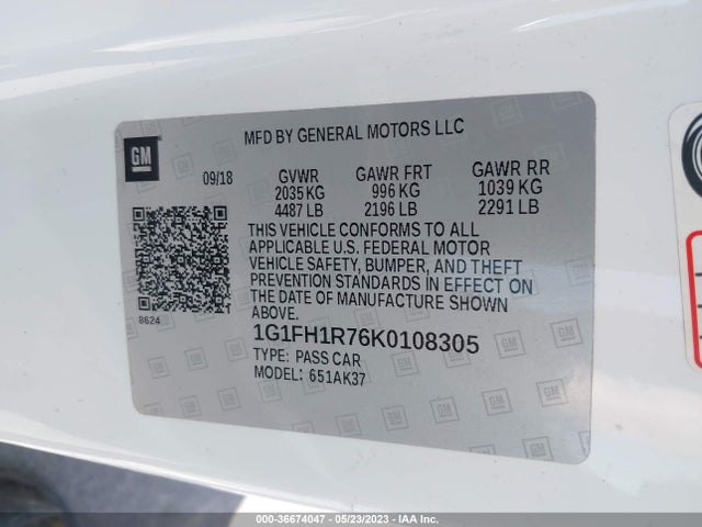 Chevrolet CAMARO 2SS 2019 1G1FH1R76K0108305 Image 9