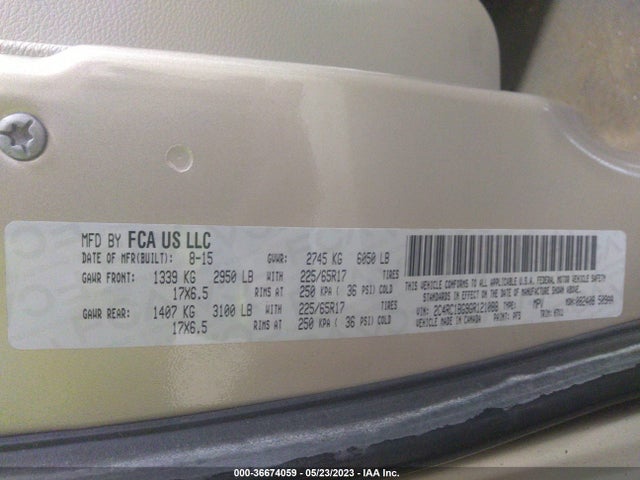 2C4RC1BG9GR121088 Chrysler Town & Country Touring