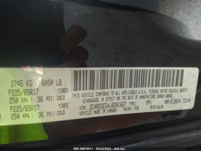 2C4RDGEG4JR201627 Dodge Grand Caravan Gt