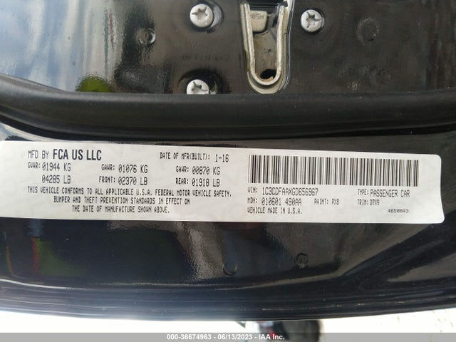 Dodge DART SE 2016 1C3CDFAAXGD656967 Image 9