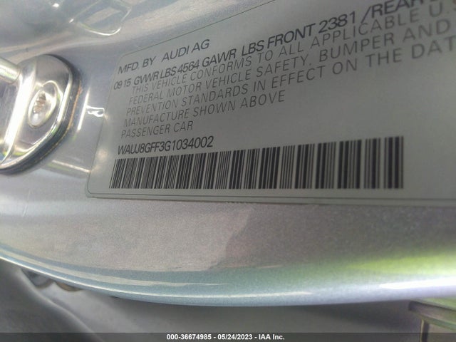 WAUJ8GFF3G1034002 Audi A3 2.0t Premium Plus