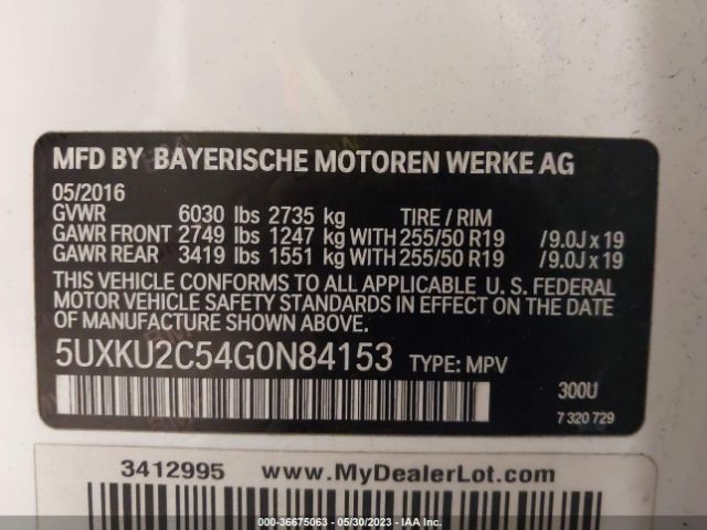 5UXKU2C54G0N84153 BMW X6 Xdrive35i