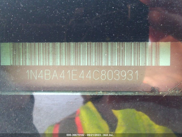 2004 NISSAN MAXIMA SL VIN: 1N4BA41E44C803931
