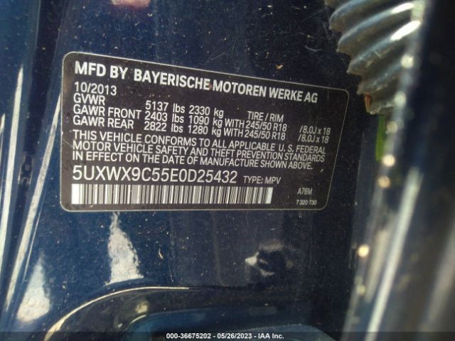 5UXWX9C55E0D25432 BMW X3 Xdrive28i
