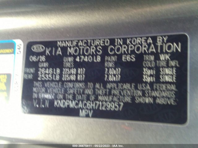 KNDPMCAC6H7129957 KIA Sportage Lx