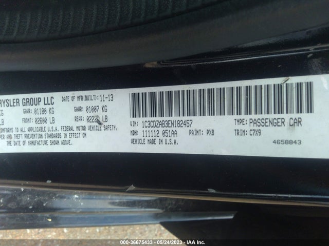 Dodge AVENGER SE 2014 1C3CDZAB3EN182457 Image 10