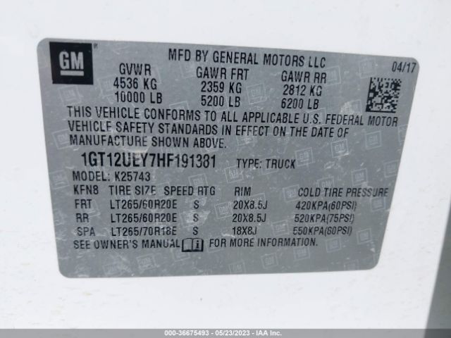 1GT12UEY7HF191381 GMC Sierra 2500hd Denali
