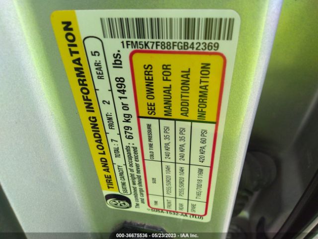 1FM5K7F88FGB42369 Ford Explorer Limited