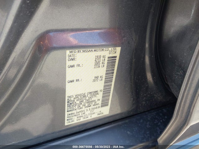2015 NISSAN ALTIMA 2.5 SV VIN: 1N4AL3AP0FC133668