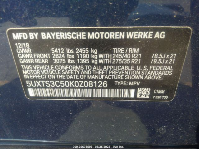 5UXTS3C50K0Z08126 BMW X3 M40i
