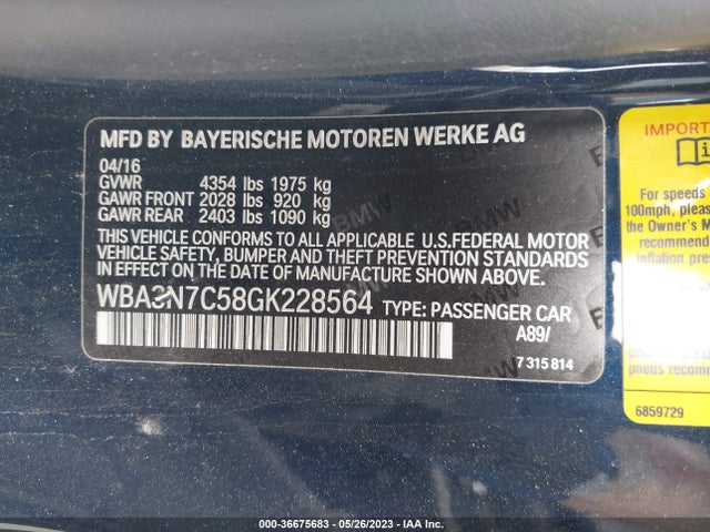 BMW 4 Series 428i 2016 WBA3N7C58GK228564 Image 11