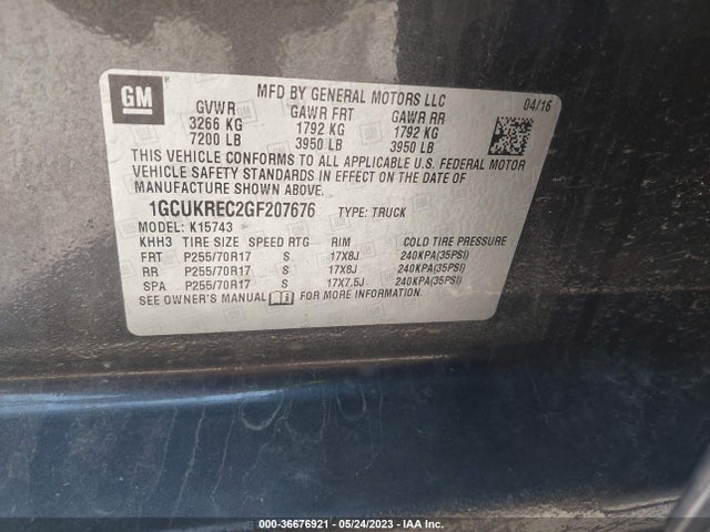 Chevrolet Silverado 1500 Lt 2016 1GCUKREC2GF207676 Image 9