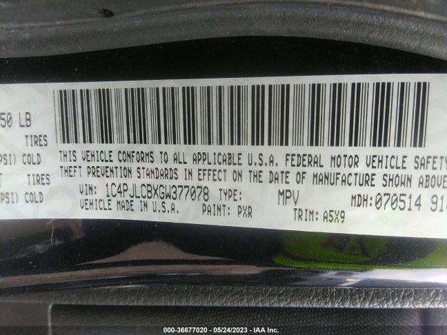1C4PJLCBXGW377078 Jeep Cherokee Latitude
