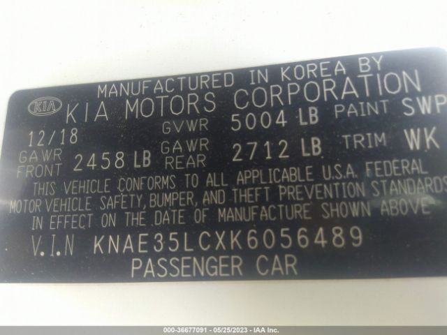 KNAE35LCXK6056489 KIA STINGER GT