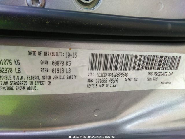 1C3CDFAA1GD578546 Dodge DART SE