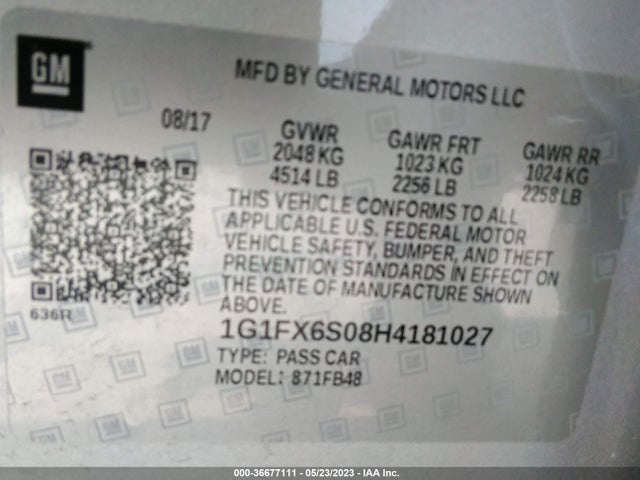 Chevrolet Bolt Ev Premier 2017 1G1FX6S08H4181027 Image 11