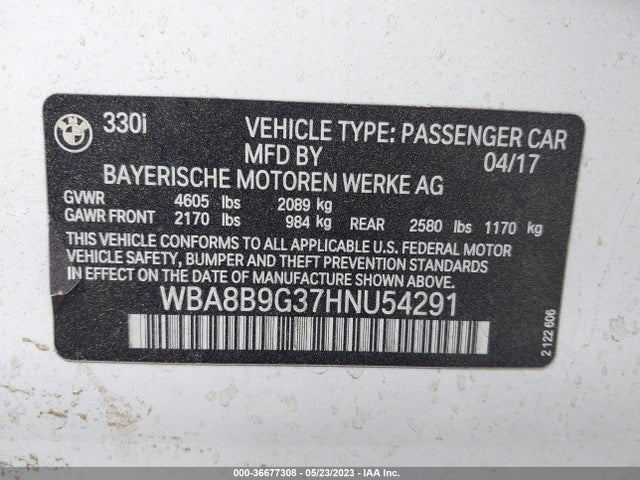 BMW 3 Series 330i 2017 WBA8B9G37HNU54291 Image 9