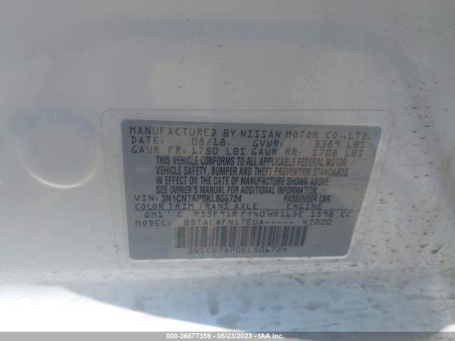 3N1CN7AP0KL806724 Nissan Versa Sedan S