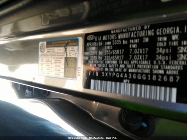 5XYPG4A36GG182687 KIA SORENTO LX