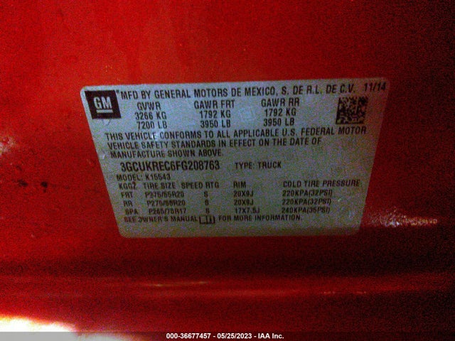 Chevrolet Silverado 1500 Lt 2015 3GCUKREC6FG208763 Image 11