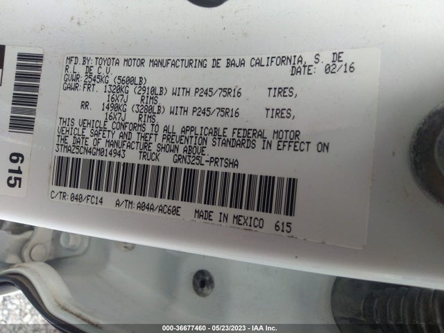 Toyota Tacoma Sr5 2016 3TMAZ5CN4GM014943 Image 10