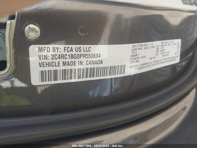 2C4RC1BG0PR550684 Chrysler Pacifica Touring L