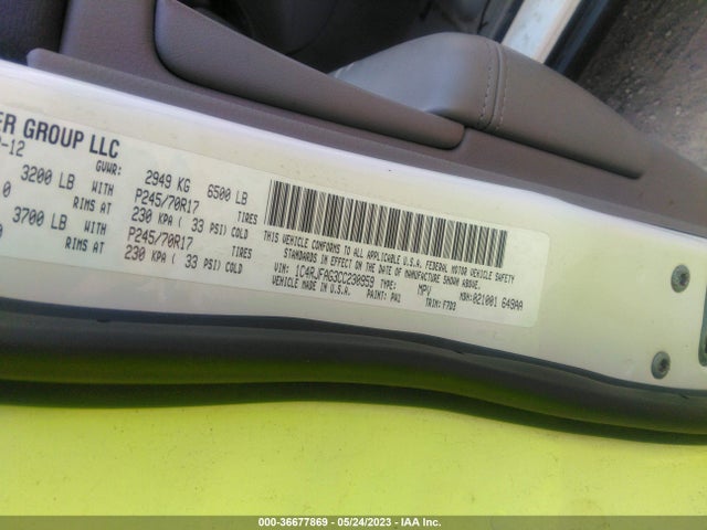 2012 JEEP GRAND CHEROKEE LAREDO VIN: 1C4RJFAG3CC230959
