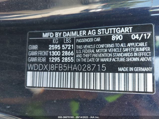 WDDXJ8FB5HA028715 Mercedes-Benz S-class S 550